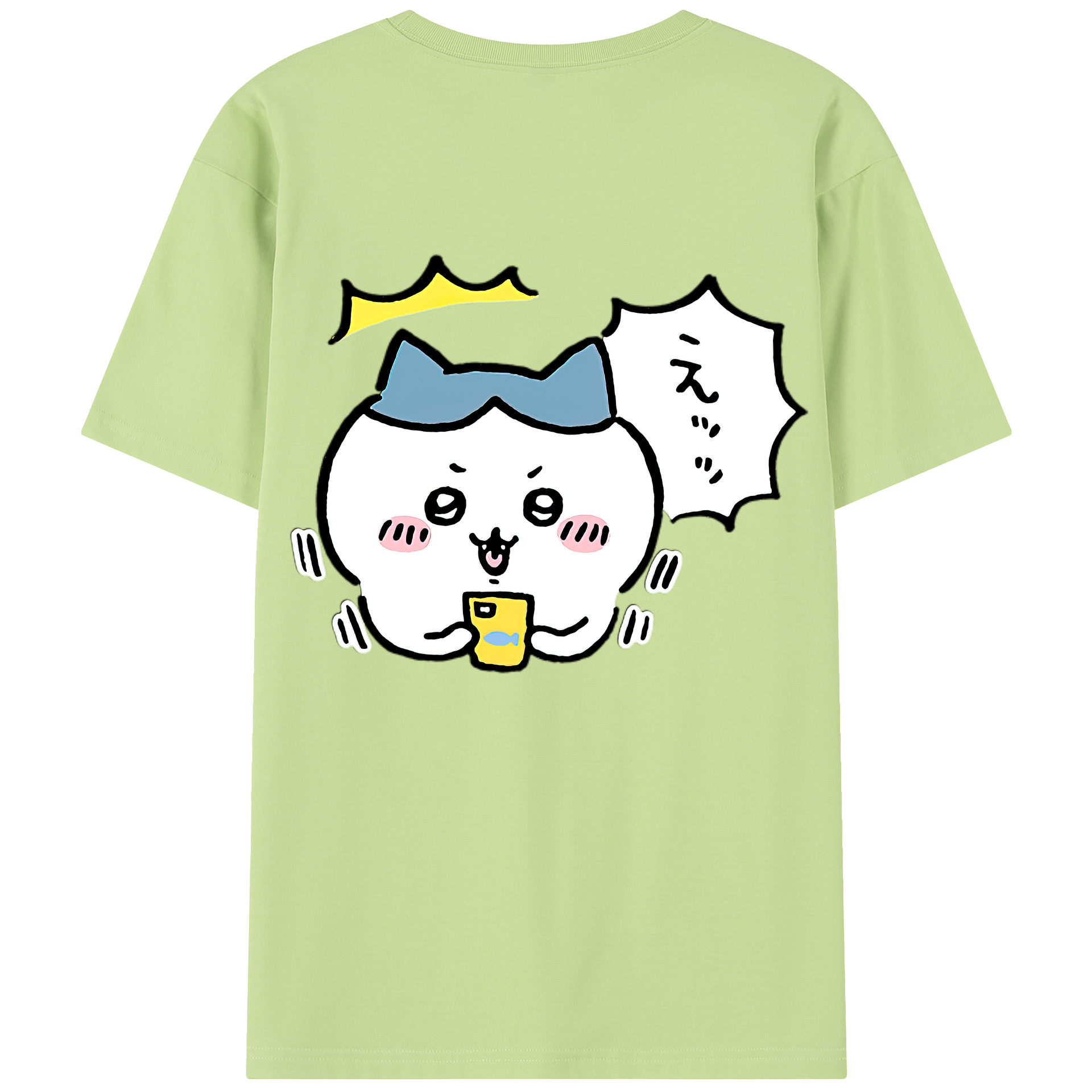 （画像用） ちいかわ ハチワレ Chii-kawa hachiware 綿100％半袖Tシャツ（背面プリント）